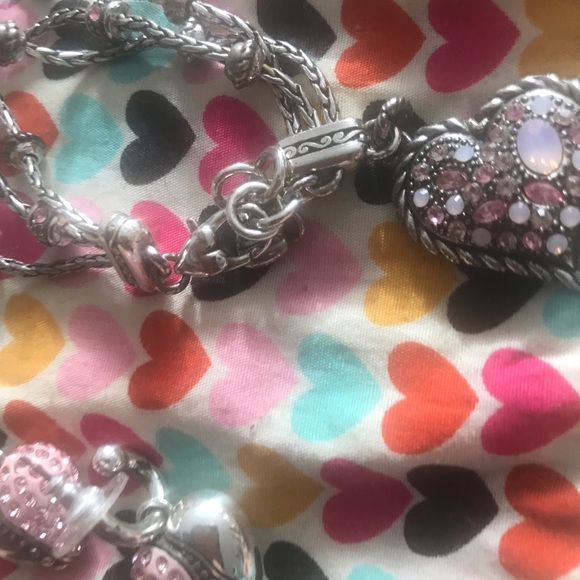 Brighton set of bracelet silver plate breast cancer awareness and pink earrings - Picture 8 of 10